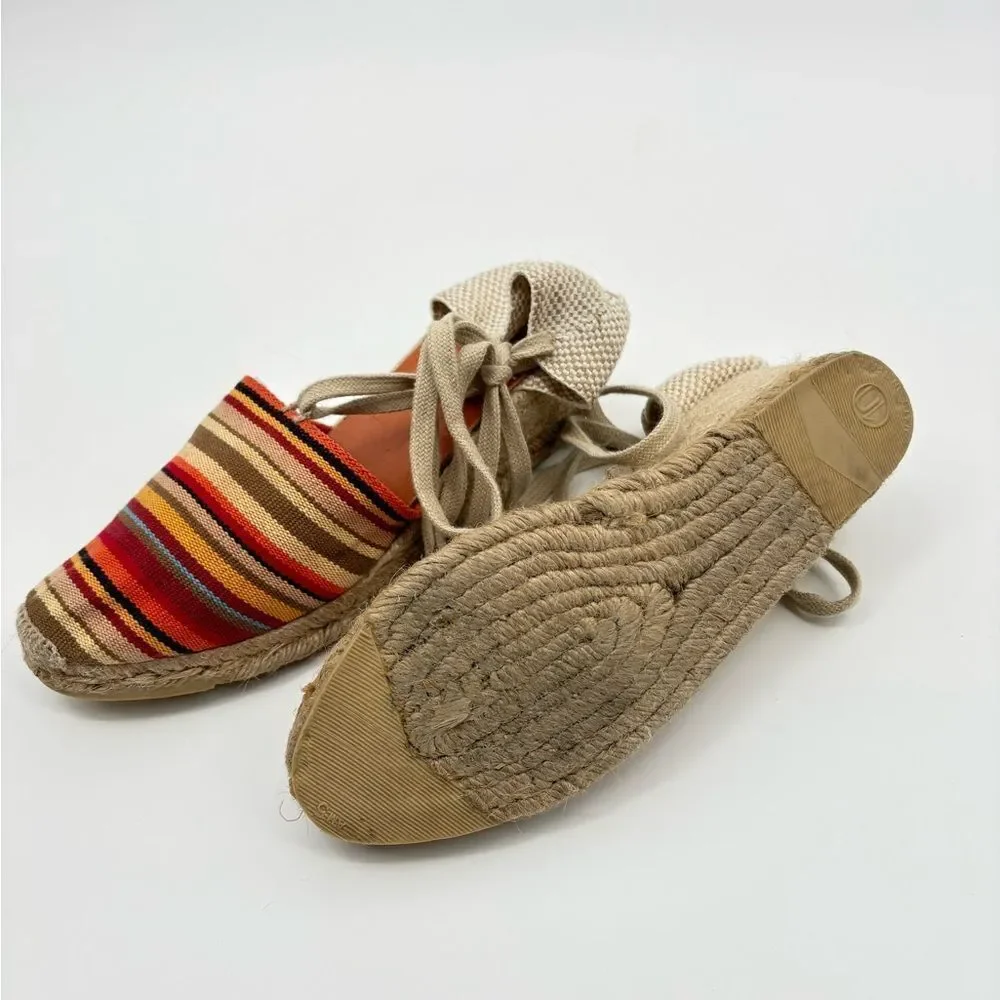 Andre Assous Red and Orange Espadrilles with Jute Sole